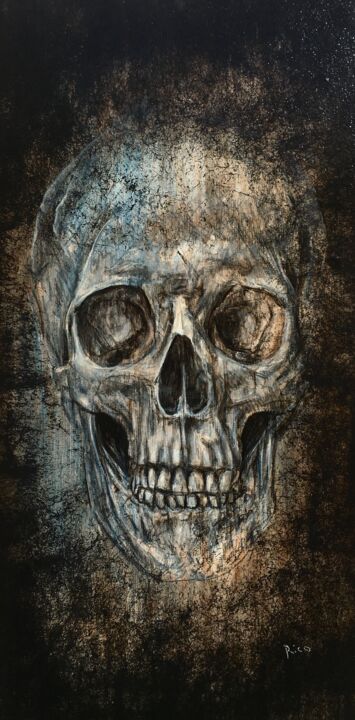 Skull#3 绘画, 31.5x15.8 in