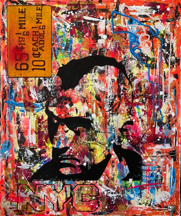 Travis B. (Taxi Driver) 绘画, 21.7x18.1 in