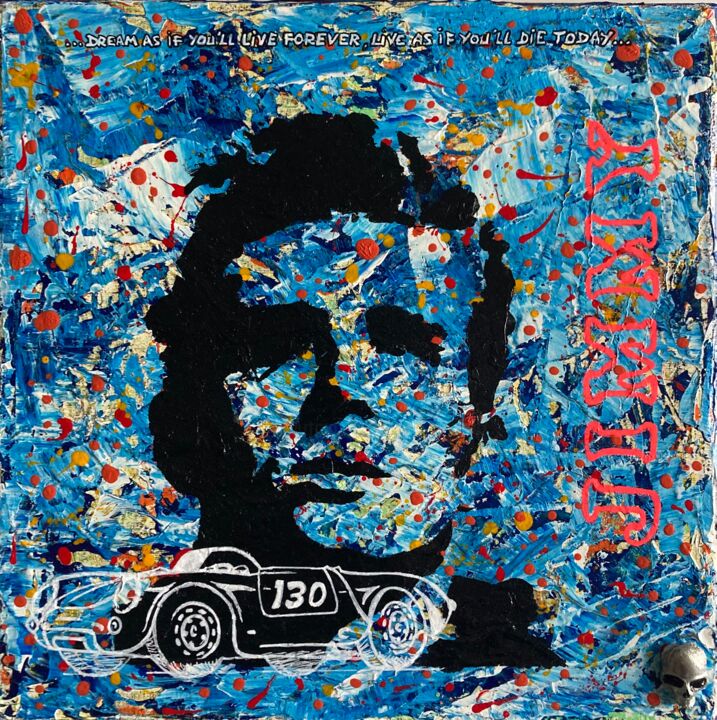 Little Bastard (Jimmy) James Dean 绘画, 11.8x11.8 in