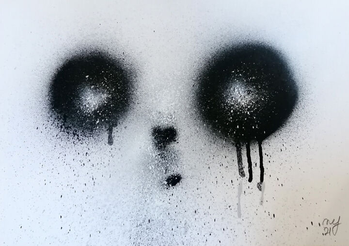 Peinture intitulée "Drop on drop" par Nef, Œuvre d'art originale, Bombe aérosol