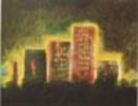 Schilderij getiteld "the city" door Peter T. De Valois, Origineel Kunstwerk
