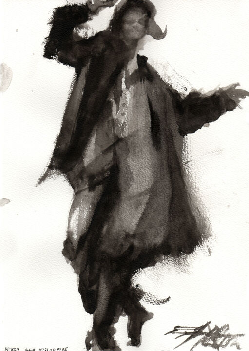N°823 Ana Lee Evans. Dance 绘画, 11.7x8.3 in