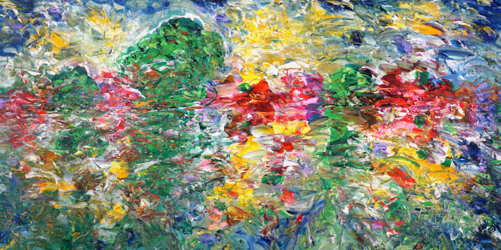 Landscape: Summer Impressions XXL 1 绘画, 39.4x78.7 in