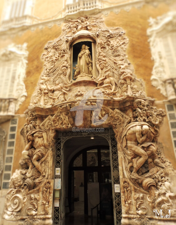 Superb bas relief in Valencia - Spain - Baroque architecture Photography