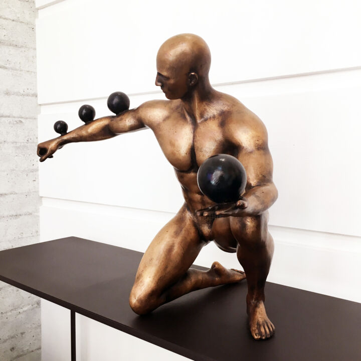 JUGGLER (bronze artist proof) 雕塑, 16.5x18.9 in
