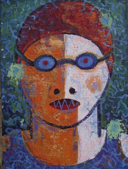 NADADOR IRA -III 绘画, 23.6x20.1 in