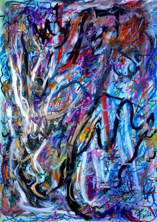 「In-Between」というタイトルの絵画 Fatima Sardinhaによって, オリジナルのアートワーク, パステル