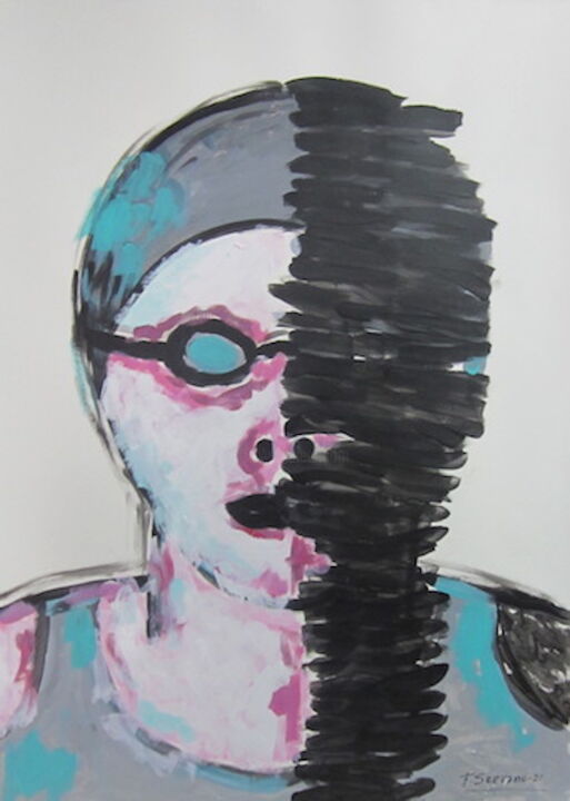 NADADOR X 绘画, 39.4x27.6 in
