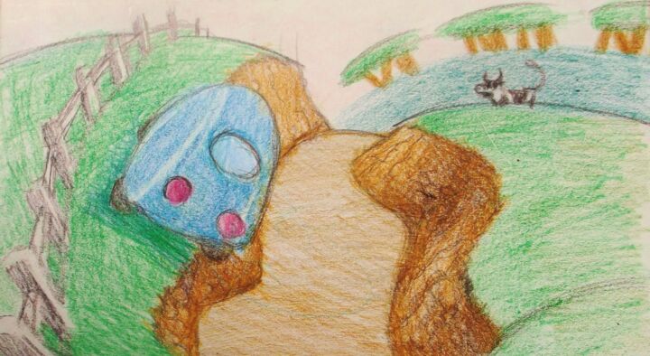 Motoring in the Countryside 그림, 5x8 in