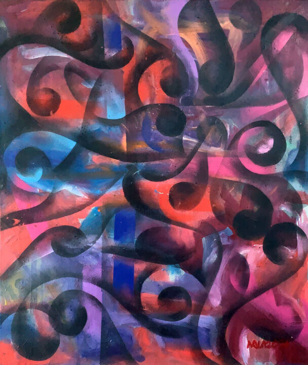 Schilderij getiteld "Baile" door Mauricio Jose Miranda, Origineel Kunstwerk, Acryl