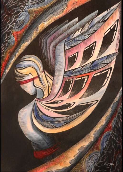 Malerei mit dem Titel "Insulation.The path…" von Veronika Chernyshkova, Original-Kunstwerk, Aquarell