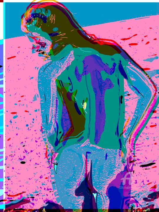Digital Arts titled "Sunbathing nude" by Alex Buzunov, Original Artwork, Photo Montage