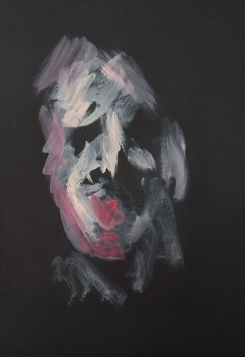 Malerei mit dem Titel "Autoportrait g09" von Sam Keusseyan, Original-Kunstwerk, Acryl