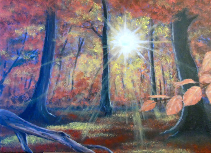 Paysage d'automne 绘画, 11.8x15.8 in