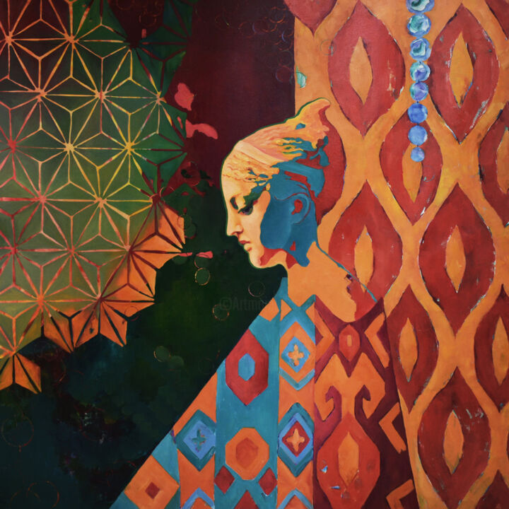 MYTH. Psyche - Soul, 110*110 cm, original oil painting 绘画, 43.3x43.3 in