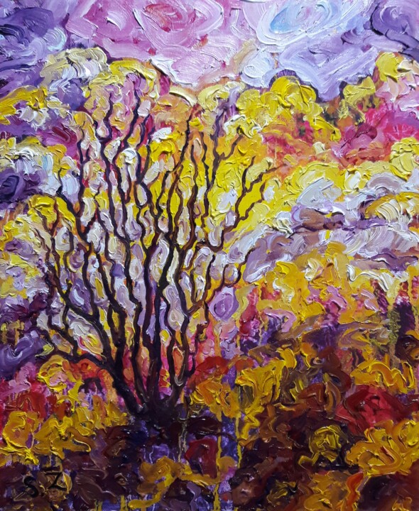 Painting titled "Sky" by Svitlana Zozulia, Original Artwork, Oil