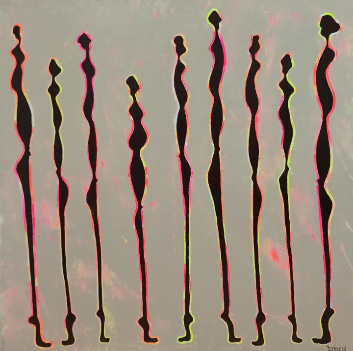 Nématoïdes 14 绘画, 39.4x39.4 in