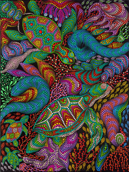 Turtle 绘画, 31.5x23.6 in
