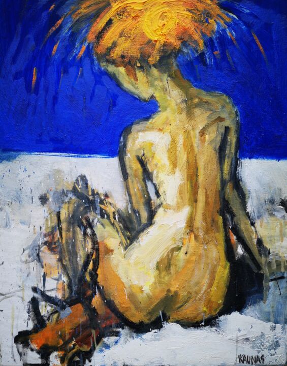 Painting titled "Dreaming" by Vytautas Kaunas, Original Artwork, Oil