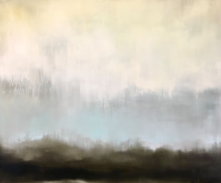 Painting titled "Ringing Silence" by Katerina Yakovleva, Original Artwork, Oil Mounted on Wood Stretcher frame
