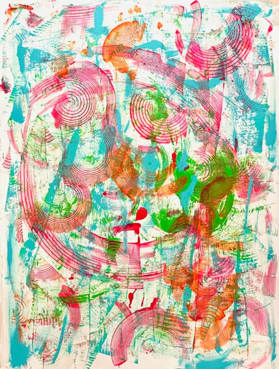 Peinture intitulée "Drops… Drops…Drops…" par Dani Alexsandrova, Œuvre d'art originale, Huile