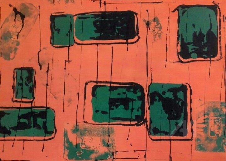 Composição em Verde 绘画, 19.7x27.6 in