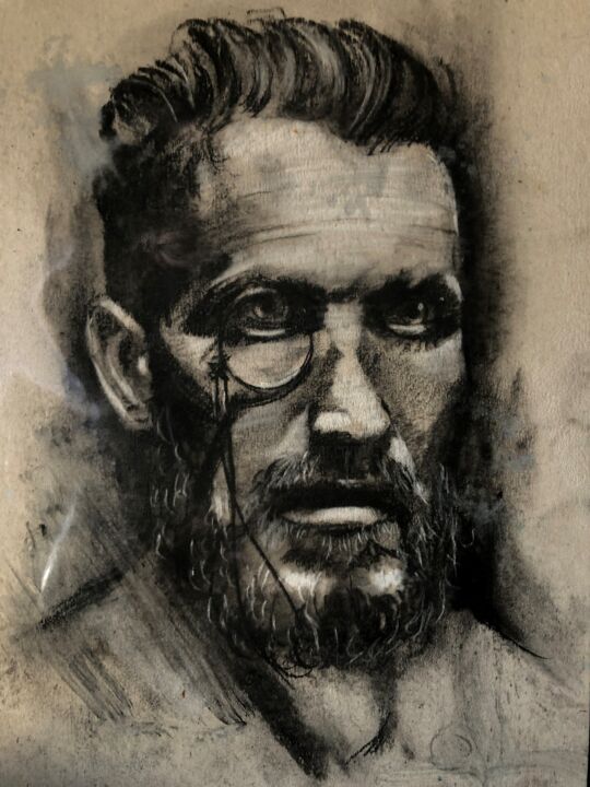 Drawing titled "Sir Superb" by Gianluca Fascetto, Original Artwork, Charcoal