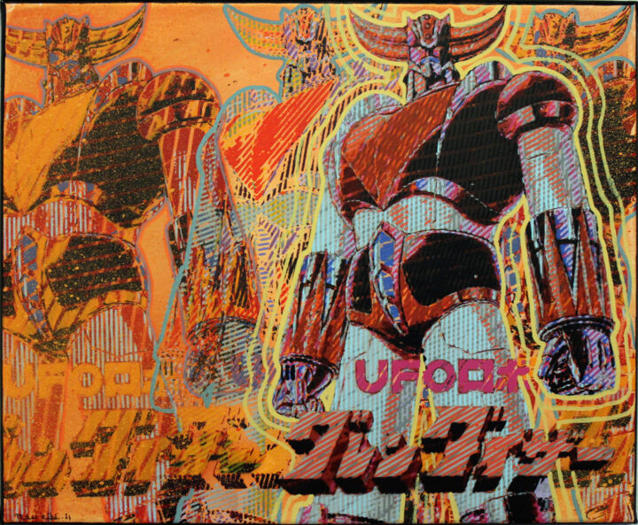 Goldorak (Orange) 绘画, 15x18.1 in