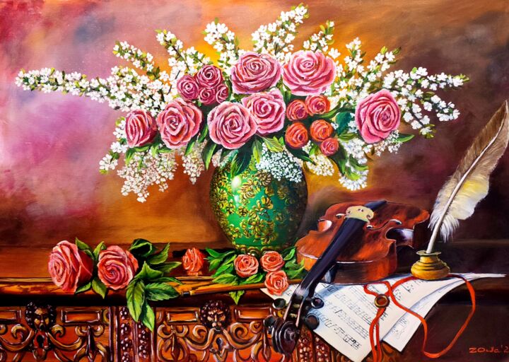 Violino 绘画, 27.6x39.4 in