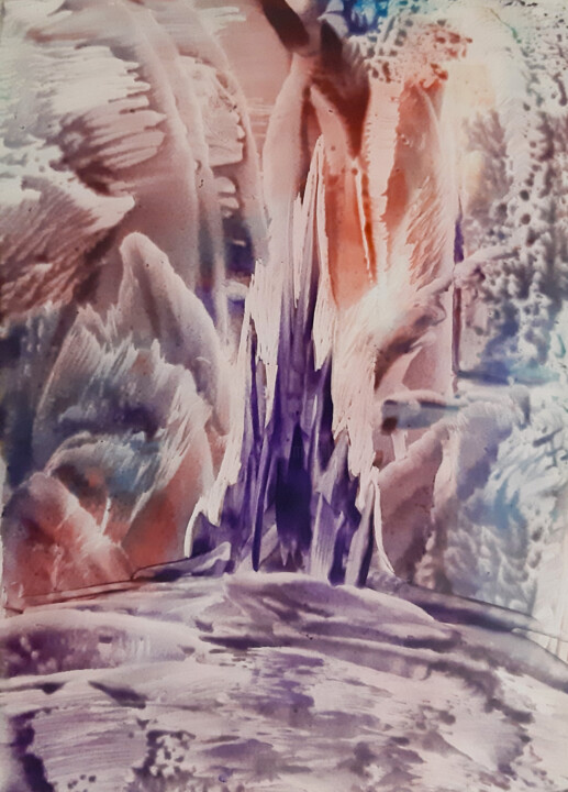 Magic palace (hot wax, encaustic on paper) 绘画, 8.3x5.9 in