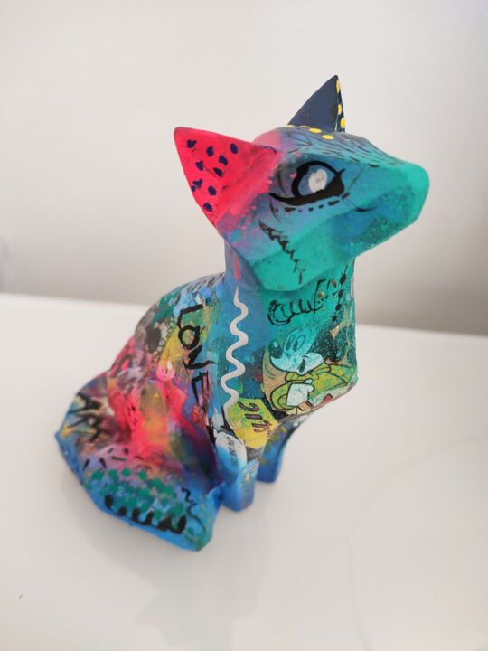 Sculpture renard pop art - La fierté du renard 雕塑, 5.9x3.2 in