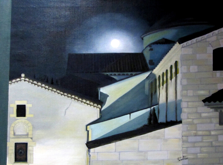 Lluna plena d'Octubre Painting, 35x45.7 in