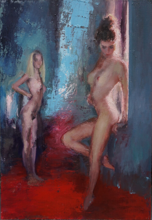 Les confidences 绘画, 15.8x10.6 in