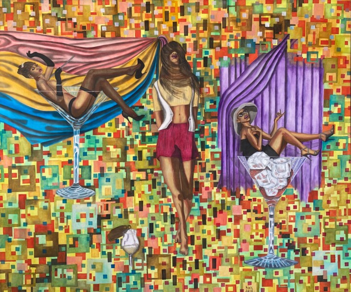 Martini Girl 绘画, 59.1x70.9 in