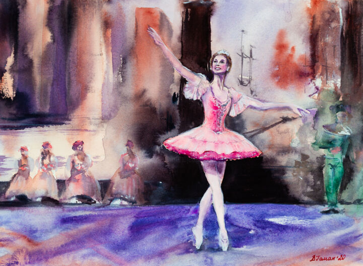 Ballet Sleeping Beauty Painting 绘画, 11x15 in