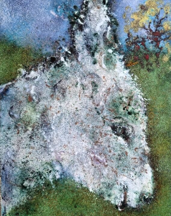 Peinture intitulée "Biscotte - Pièce un…" par Isabelle Mathis, Œuvre d'art originale, Émail Monté sur Panneau de bois