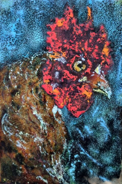 Painting titled "Maurice - Pièce uni…" by Isabelle Mathis, Original Artwork, Enamel Mounted on Wood Panel