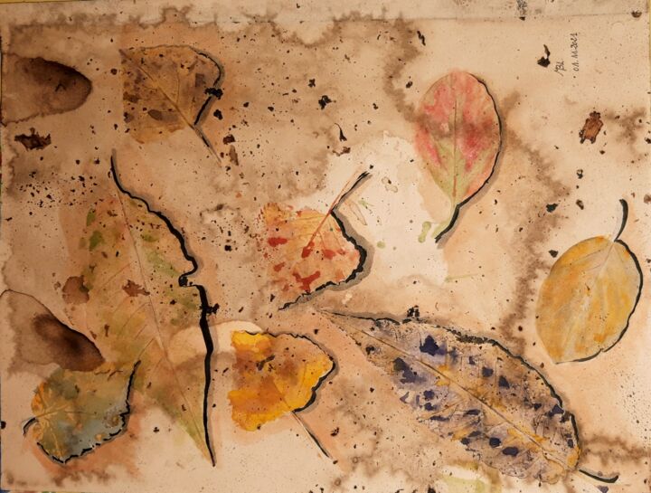 Malerei mit dem Titel "Automnal8" von Brigitte Mathé (MBL), Original-Kunstwerk, Aquarell