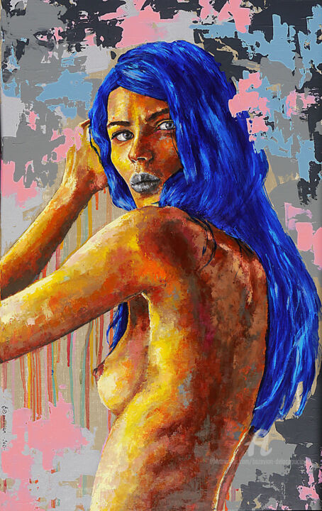 Portrait PS 06 Woman Nude 绘画, 24x15 in