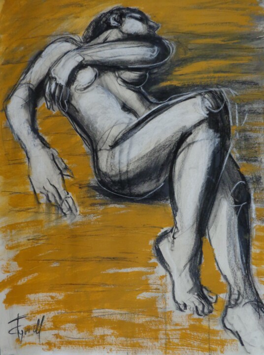 Woman On The Deck 图画, 29.9x22.1 in