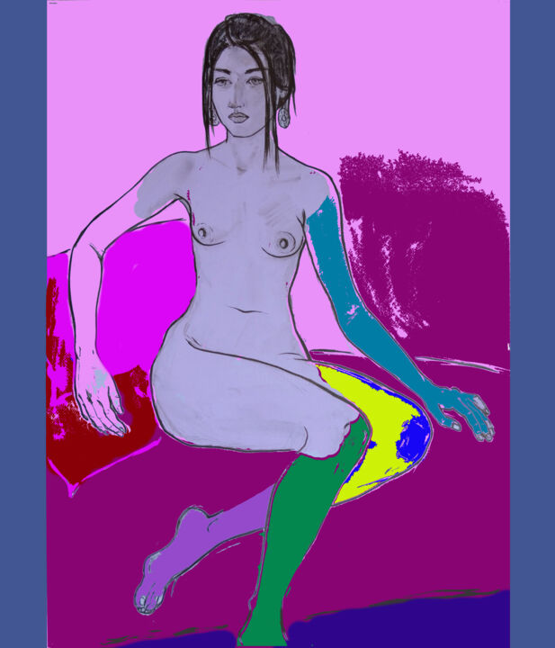 제목이 "Nude07 print"인 디지털 아트 Margarita Felis로, 원작, 2D 디지털 작업
