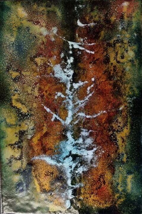 Peinture intitulée "Awa nami no kami (沫…" par Isabelle Mathis, Œuvre d'art originale, Émail