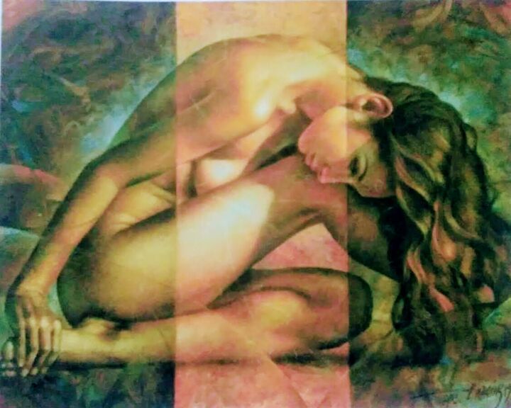 Reflexión nudista 绘画, 27.6x39.4 in