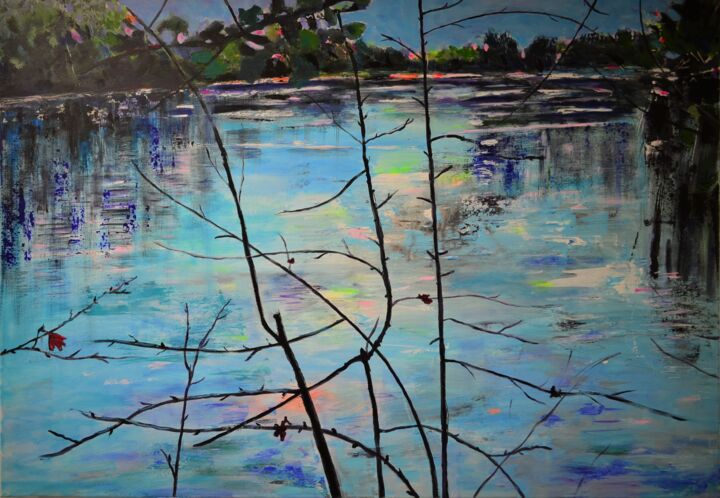 绘画 标题为“Am Rhein XVII” 由Tanja Vetter, 原创艺术品, 丙烯