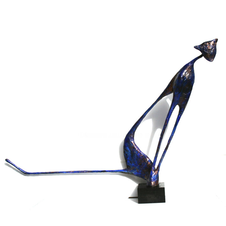 Chat Curieux 雕塑, 20.5x29.5 in