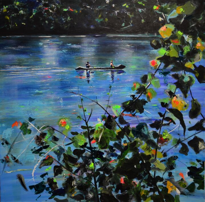 绘画 标题为“Am Rhein XIII” 由Tanja Vetter, 原创艺术品, 丙烯