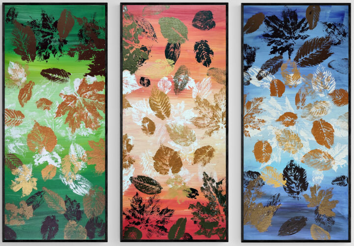 Autumn colors (Triptych) 绘画, 27.6x35.4 in