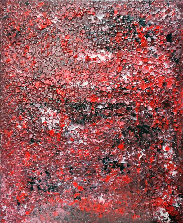 Poppies in the night 绘画, 21.7x17.7 in