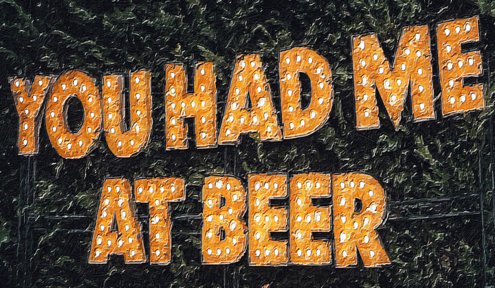 You Had Me At Beer Neon Sign 绘画, 7x12 in