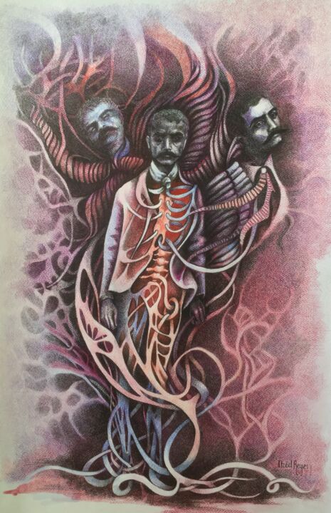 Los tres rostros de zapata 图画, 27.6x19.7 in